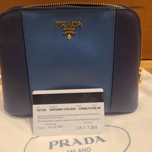 Authentic Prada Cobalt+Blue leather case